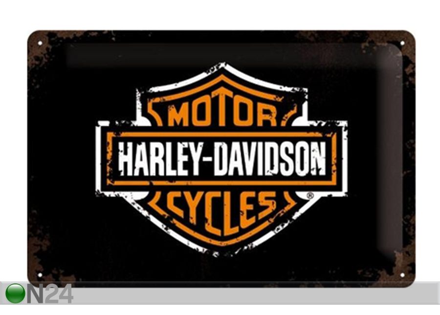 Retro metallposter Harley-Davidson logo 20x30 cm suurendatud
