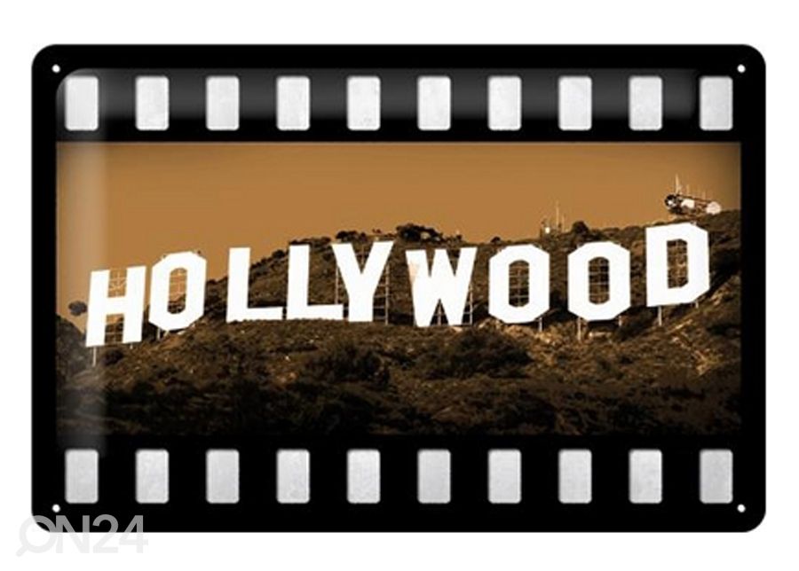 Retro metallposter Hollywood 20x30cm suurendatud