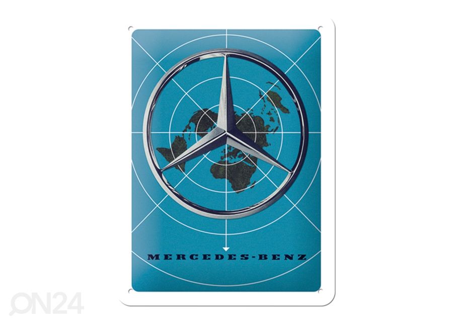 Retro metallposter Mercedes-Benz logo 15x20 cm suurendatud