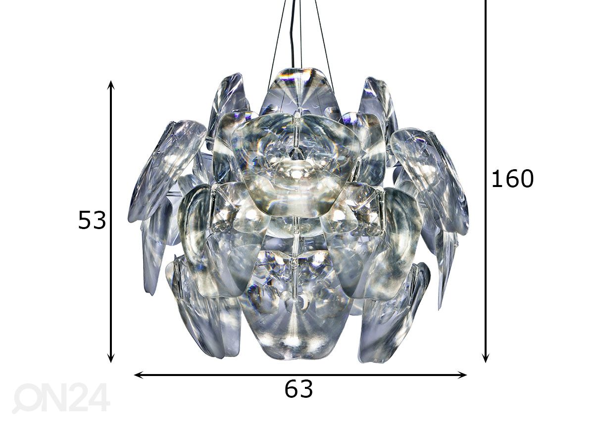 Rippvalgusti 3D Ø63 cm suurendatud mõõdud