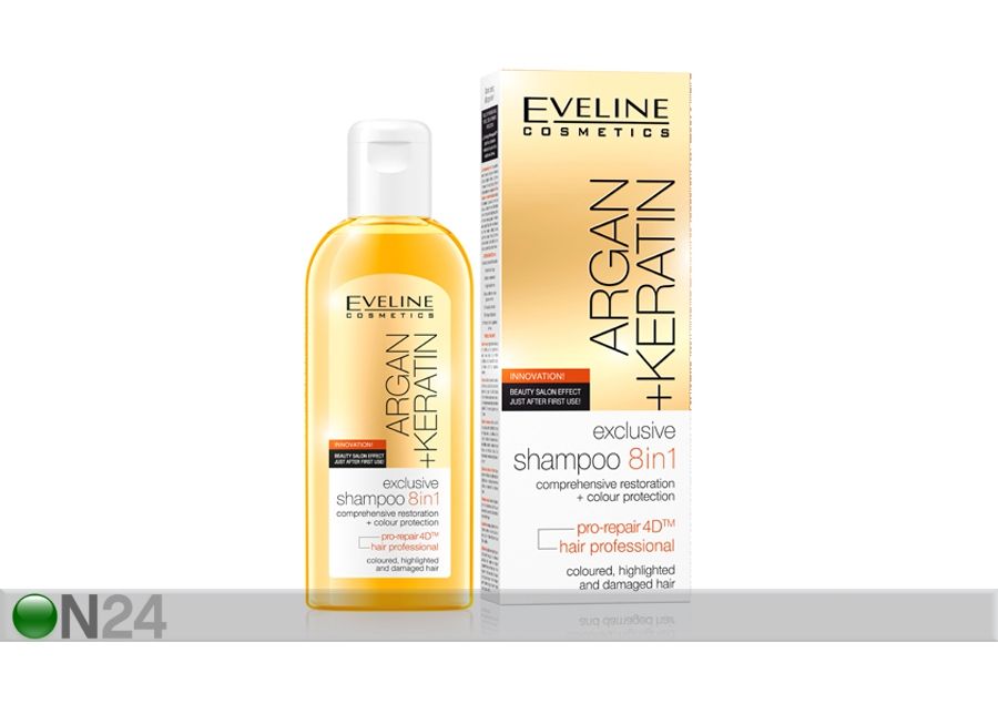 Šampoon argaaniaõli ja keratiiniga 8in1 Eveline Cosmetics 150ml suurendatud