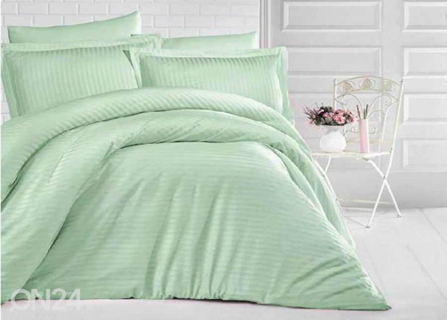 Satiinist voodipesukomplekt Uni Mint 200x220 cm suurendatud