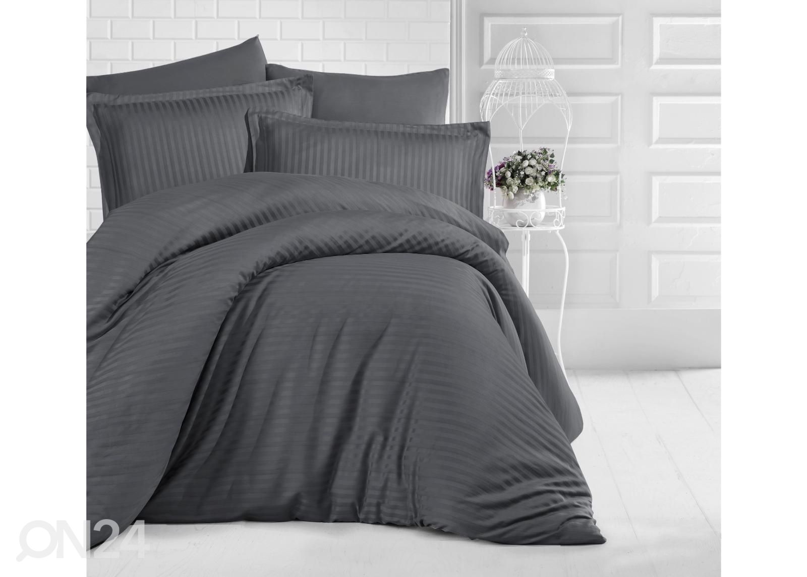 Satiinist voodipesukomplekt Uni Smoked 200x220 cm suurendatud
