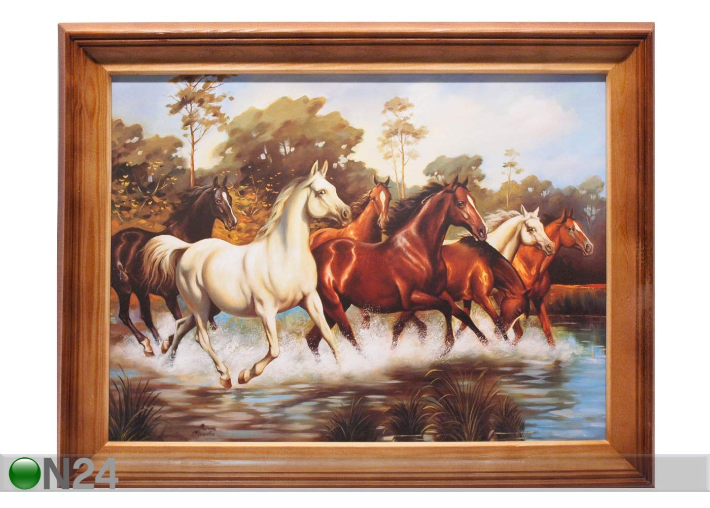 Seinamaal Hobused 56x76 cm suurendatud