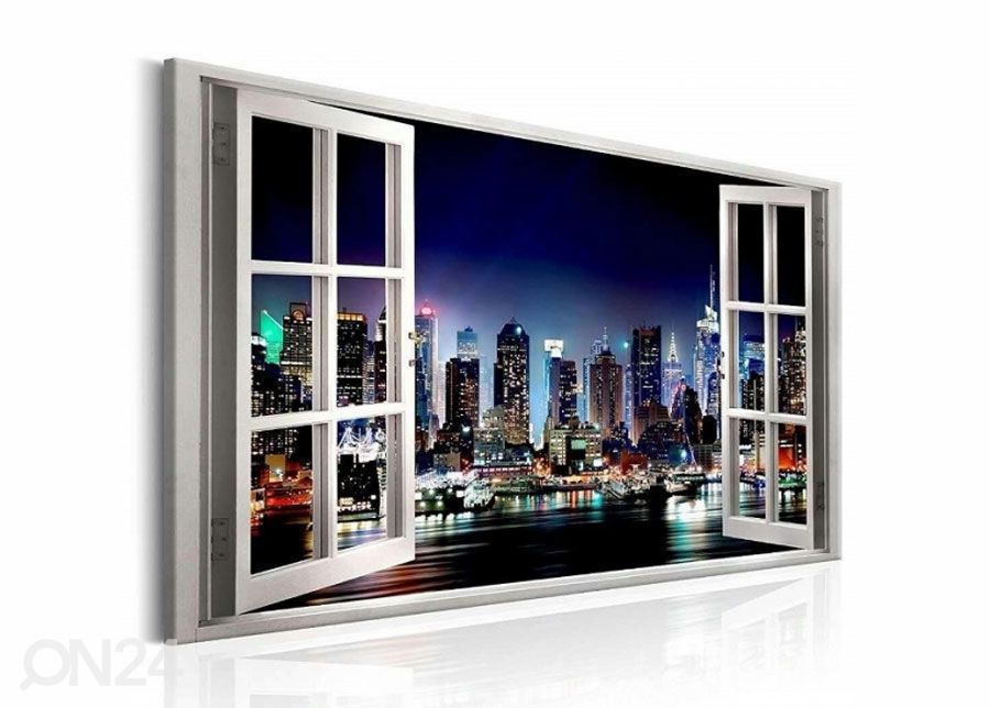 Seinapilt New York view window 120x80 cm suurendatud