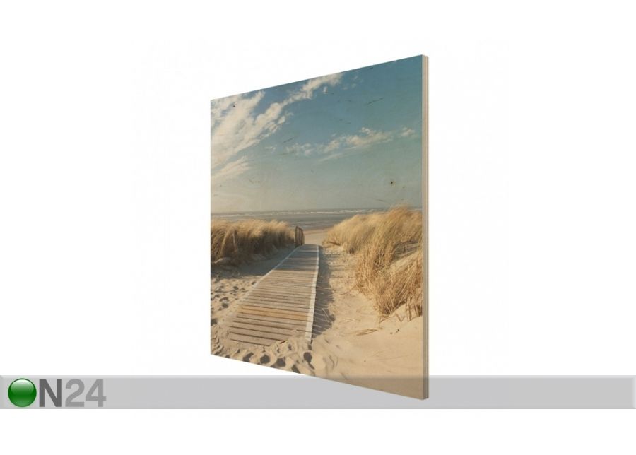 Seinapilt puidul Baltic beach 50x75 cm suurendatud