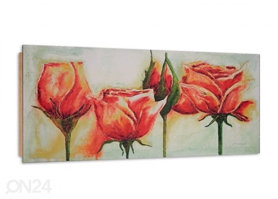Seinapilt Roses in bloom 3D 100x50 cm suurendatud