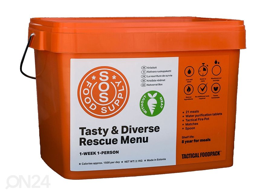 Tactical Foodpack Nädala toiduvarukomplekt lihata Tactical Foodpack 2100 g suurendatud