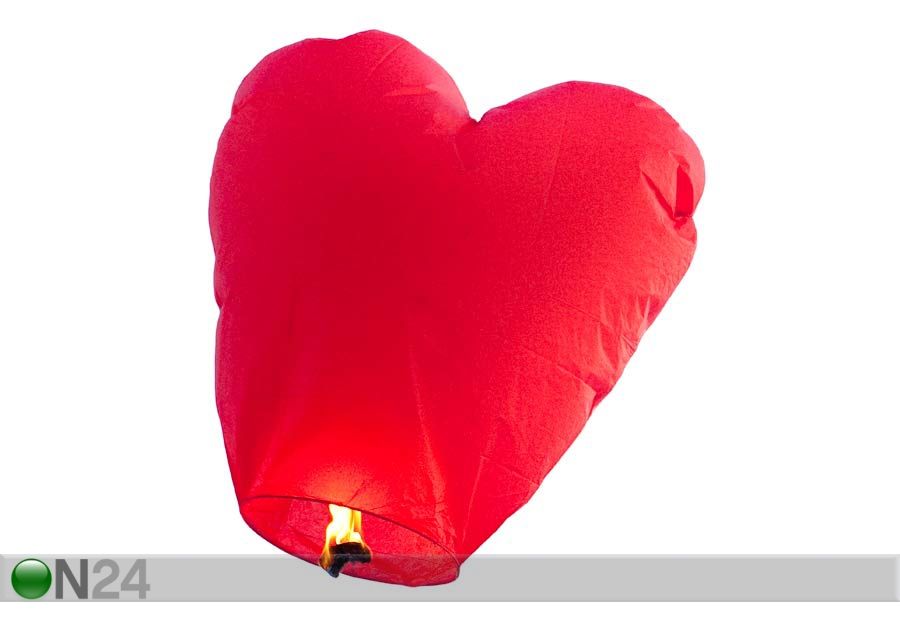 Taevalaternate komplekt Punane süda 90x90 cm 10 tk suurendatud