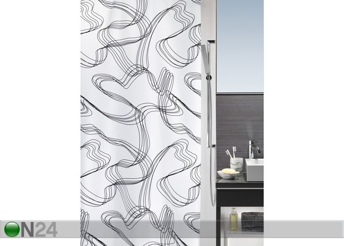 Tekstiilist vannikardin Graffito 180x200 cm suurendatud