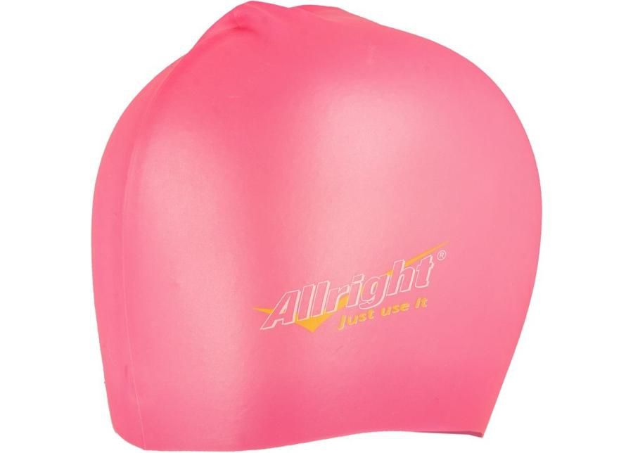 Ujumismüts Allright silikoonist roosa suurendatud