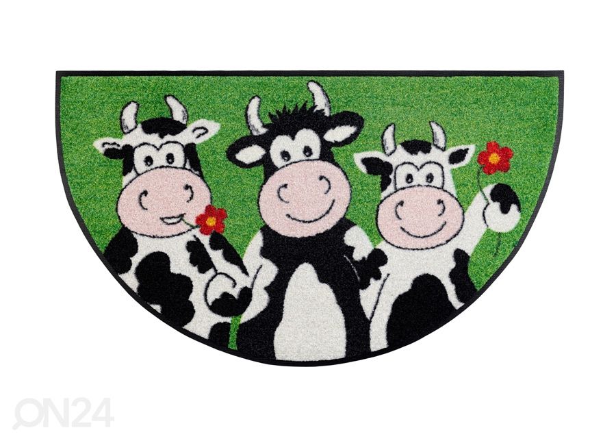 Uksematt Round Cow Trio 50x85 cm suurendatud