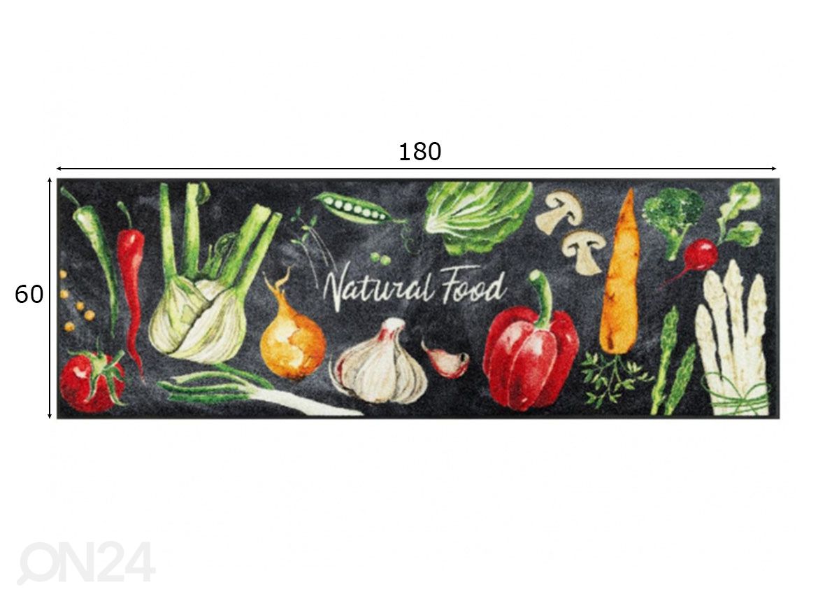 Vaip Natural Food 60x180 cm suurendatud mõõdud