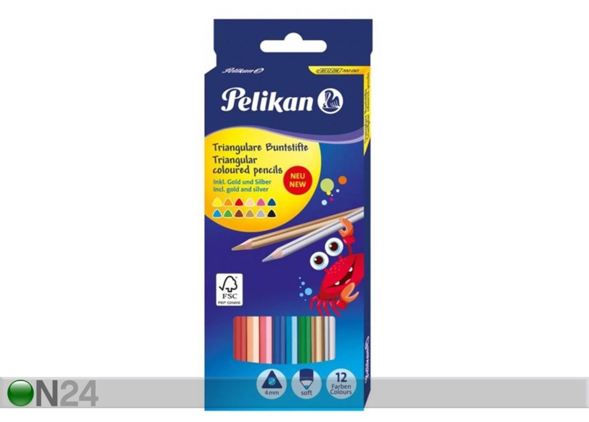 Värvipliiats 12 värvi Pelikan suurendatud