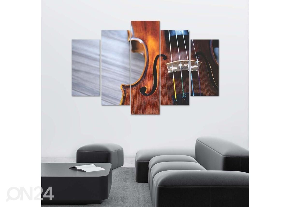 Viieosaline seinapilt Violin 100x70 cm suurendatud