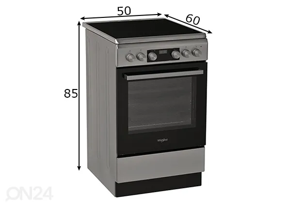 Keraamiline pliit Whirlpool WS5V8CCX/E mõõdud