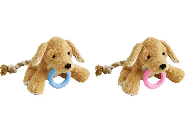 Kutsika mänguasi riidest koer rõngaga