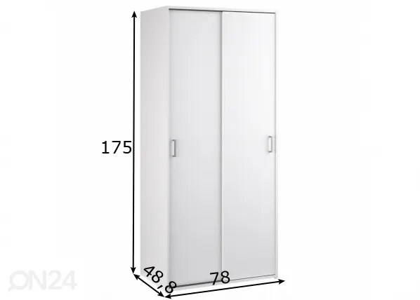 Lükandustega riidekapp Space 78 cm mõõdud