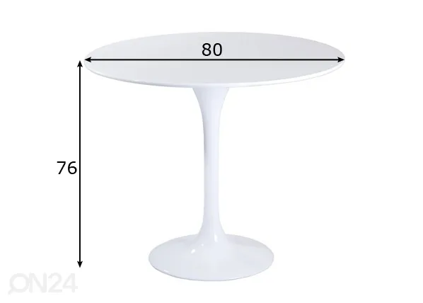 Söögilaud Kant Ø 80 cm mõõdud