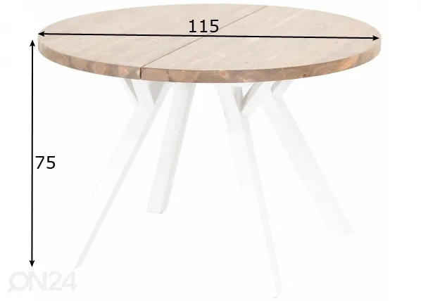 Söögilaud Lana Ø 115 cm mõõdud