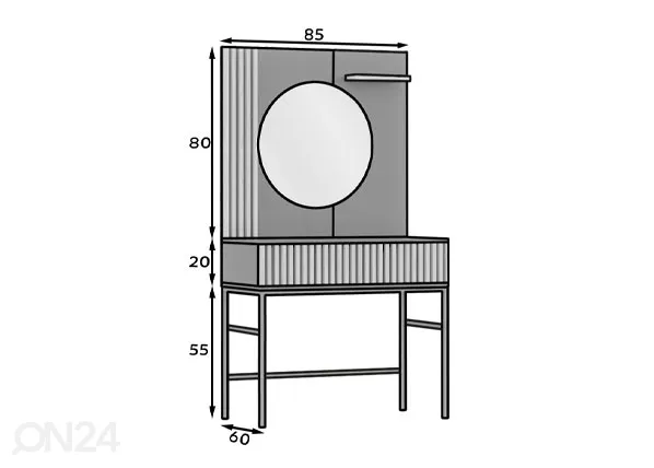 Tualettlaud 85 cm mõõdud