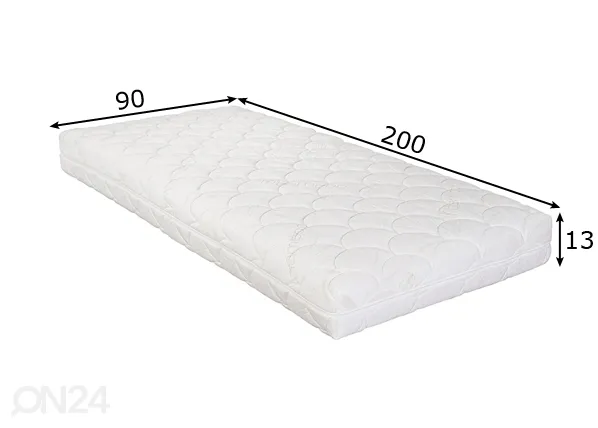 Vedrumadrats Hypnos Vesta 90x200x13 cm, BAMBOO mõõdud