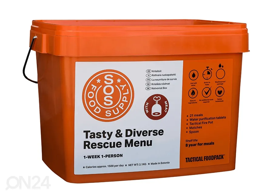 Tactical Foodpack Nädala toiduvarukomplekt lihaga Tactical Foodpack 2100 g suurendatud