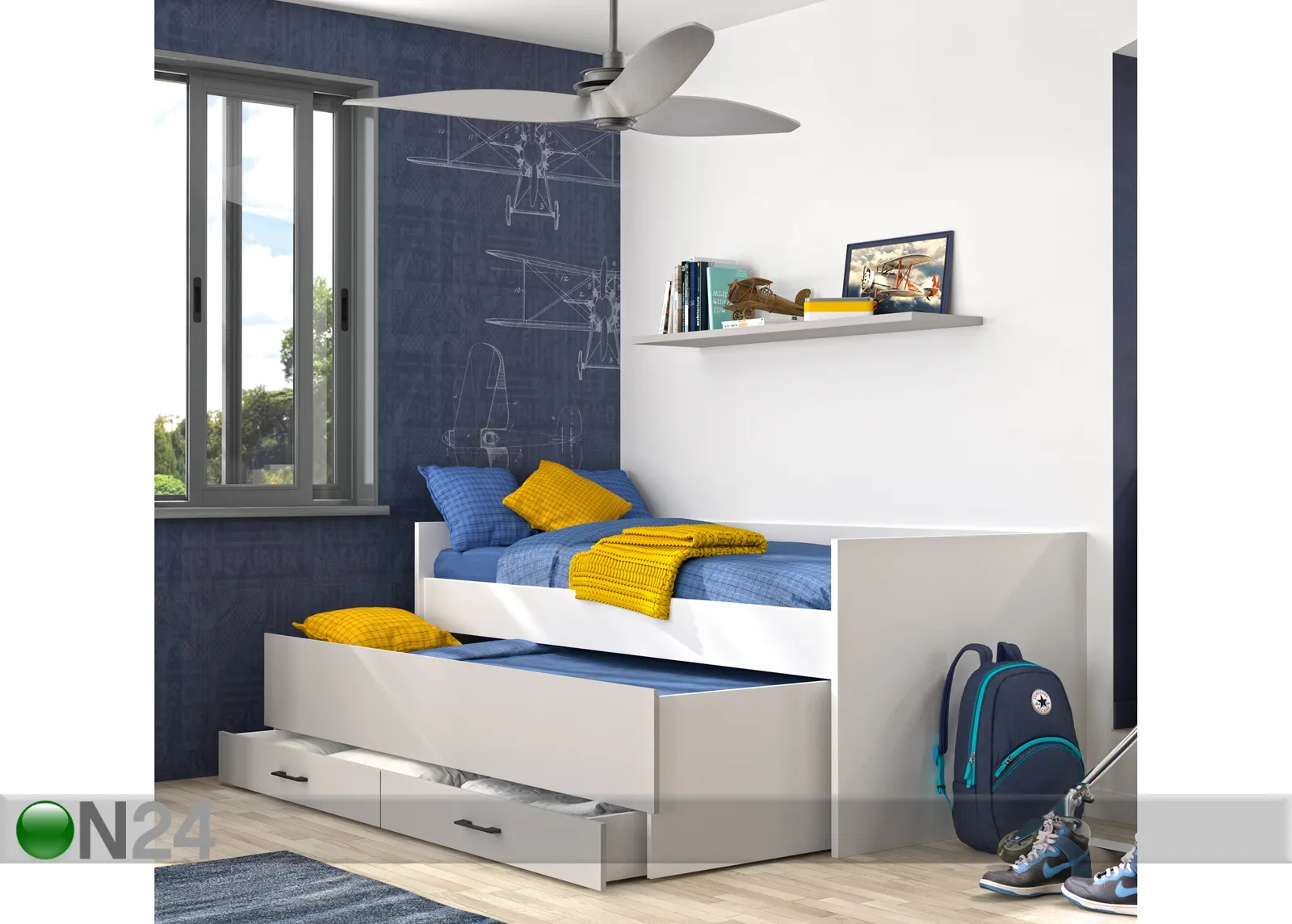 Voodi Ugo 90x200 cm suurendatud